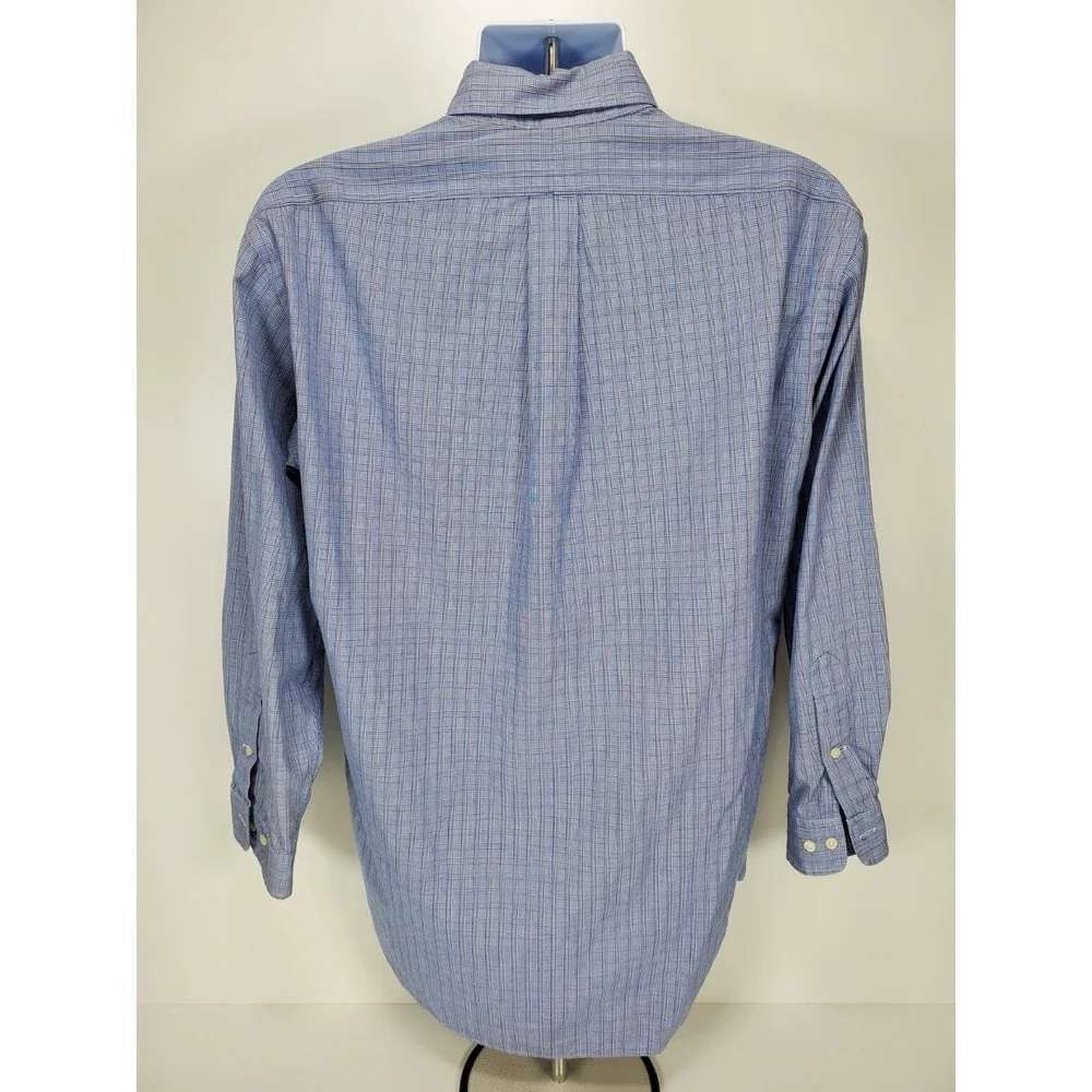 Polo Ralph Lauren Yarmouth Mens 16 32/33 Shirt Blue White Check Cotton (Altered)